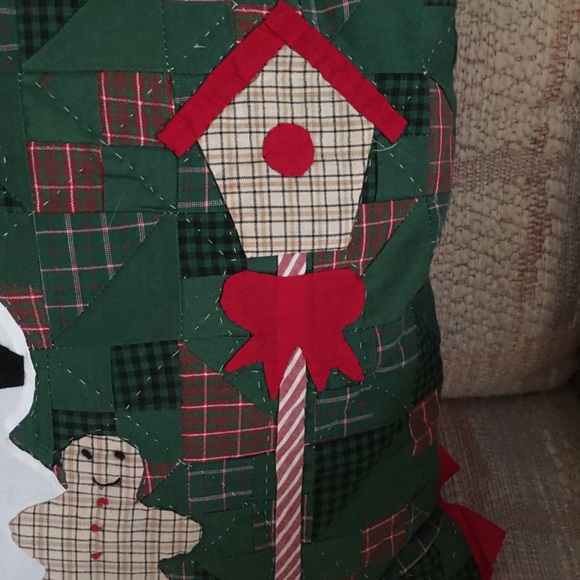 Patchwork Holiday Throw Pillow - Picture 3 of 4